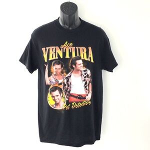 Ace Ventura Men T Shirt Pet Detective Promo Cotton Short Sleeve Black Sz M